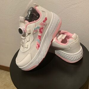 Kids White and Pink Sneakers